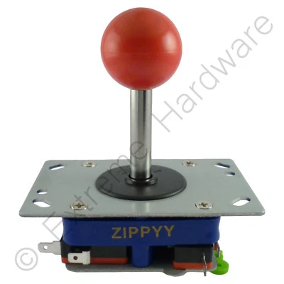 Zippyy Long Shaft Ball Top Arcade Joystick 2/4/8 Way (Red) Zippy - MAME, JAMMA