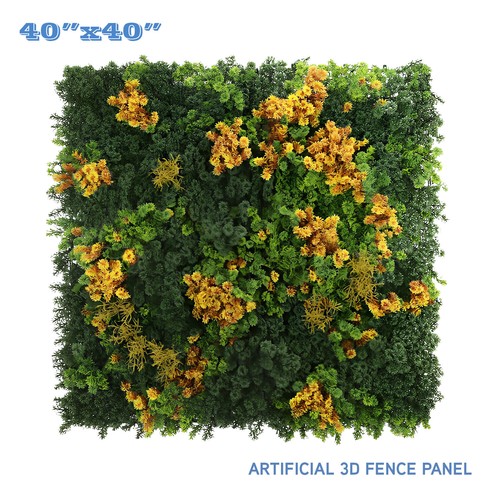 40"x40" Artificial Faux 3D Mixed Leaf Privacy Fence Screen Decor Panel Hedge #7 - Picture 2 of 8