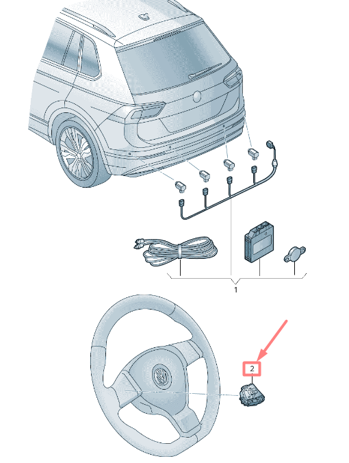 VW TIGUAN AD MK2 Steering Wheel Cruise Control System LHD  