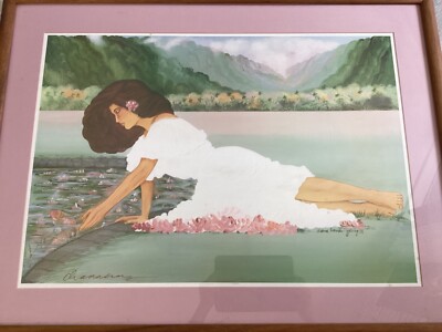 Diana Hansen Young Nuuana Pond Hawaii Portrait Art Signed
