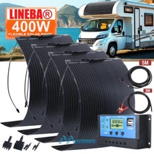 200W 400W Watt 18V Portable Flexible Solar Panel Kit RV Camping Off-Grid Rooftop