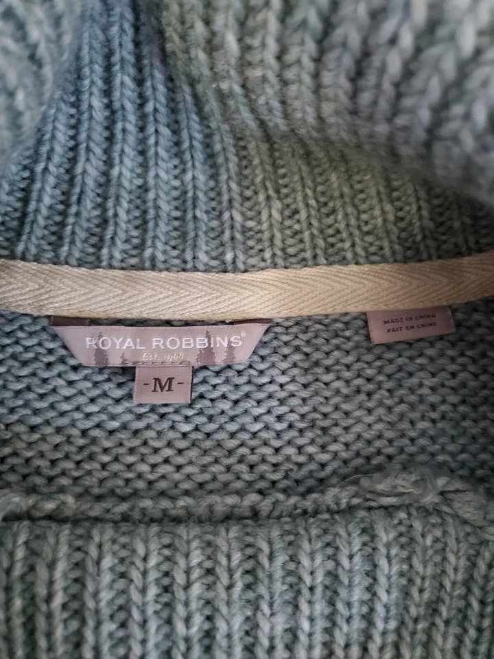 Suéter tejido con cable Royal Robbins Ahwahnee capucha dividida mezcla lana Foto 3 de 4