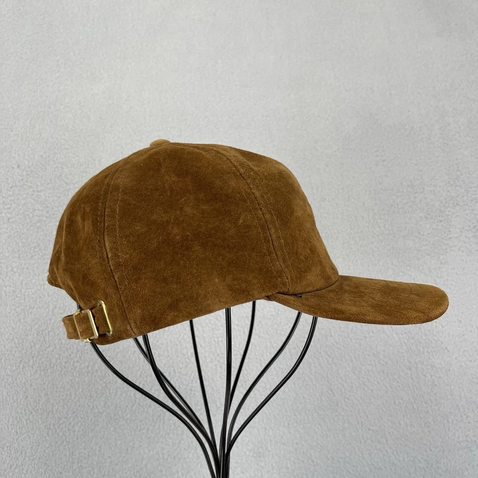 Sombrero y gorra vintage New York Co. talla única con tirantes marrón gamuza genuina hecha en EE. UU. Foto 4 de 4