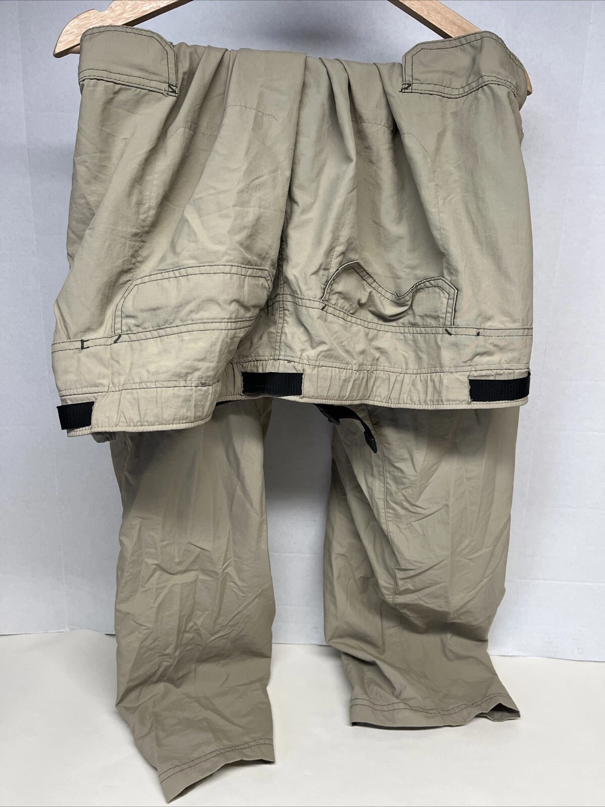 REI Mens Pants XL X 34” Beige Convertible Cargo Hiking Outdoor Zip Off Shorts