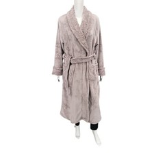 Carole Hochman Ladies Cozy Plush Wrap Robe with Pockets Large Size Taupe