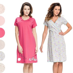 Short sleeve Maternity Pregnancy Nursing Breastfeeding Nightdress Nightie button | eBay