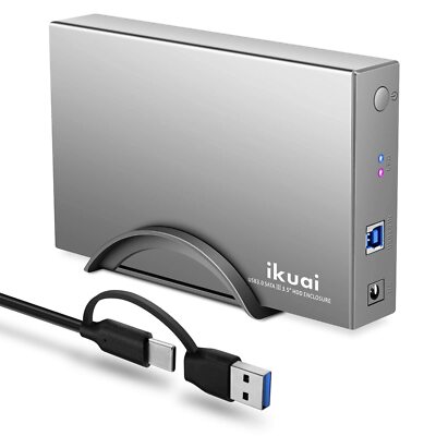 Hard Drive Enclosure 3.5'' Aluminum USB 3.0 / USB C to SATA Hard Drive Dock Ca...