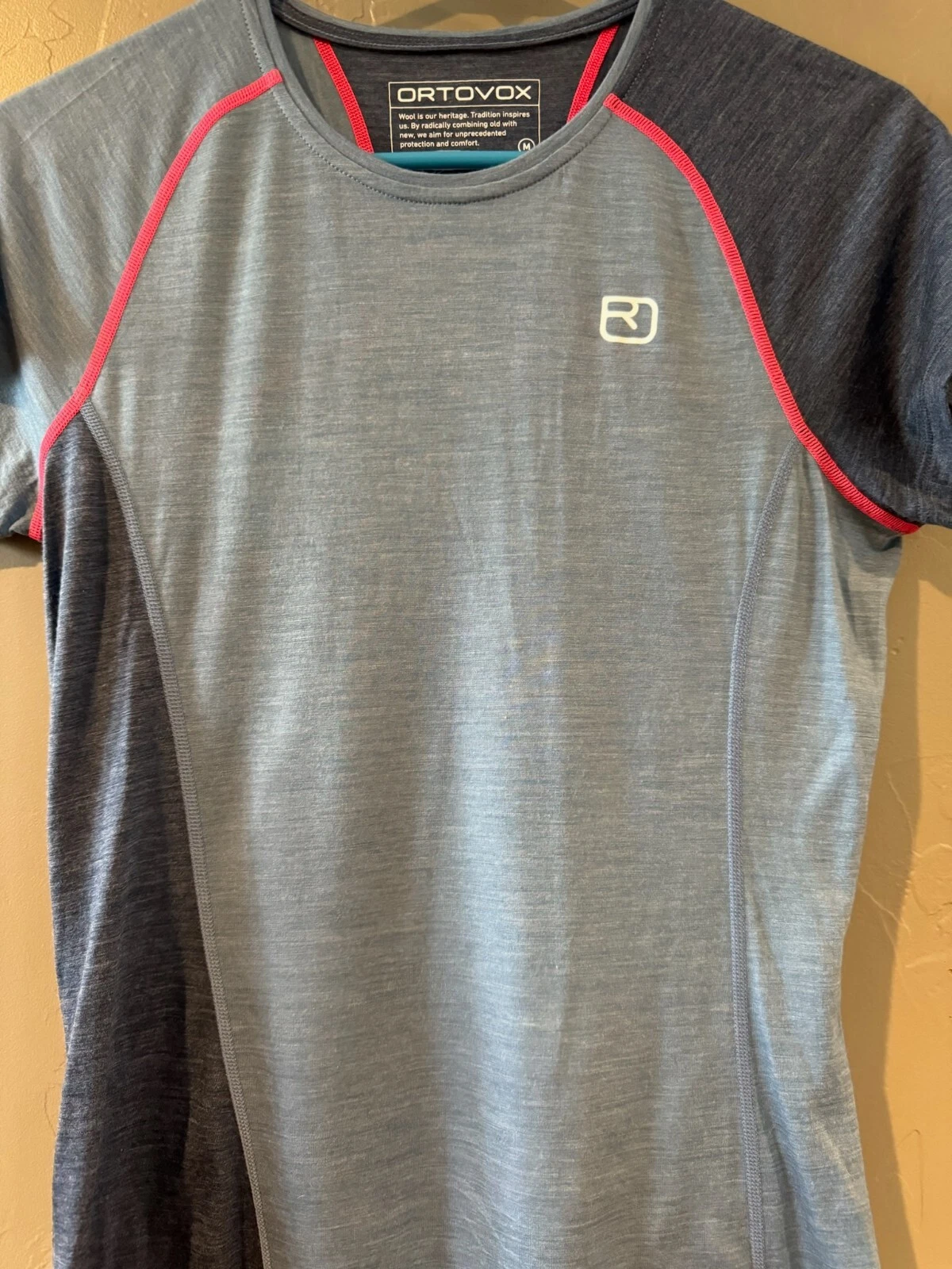 Ortovox Medium Logo Merino Wool T-Shirt Light Blue Dark Blue Size S Baselayer