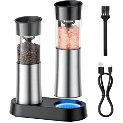 Electric Mill Automatic Peppers Grinder USB Rechargeable Spices Mill