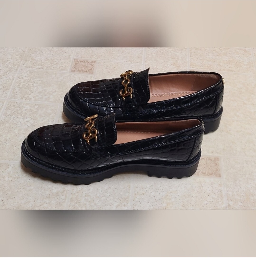 Circus by Sam Edelman “Deana” Croc Embossed Black Patent 