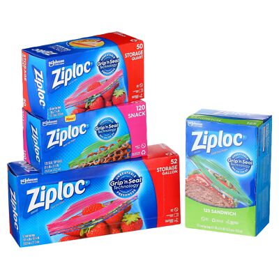 Ziploc Double Zipper Bag, Variety Pack, 347 Count 25700711124