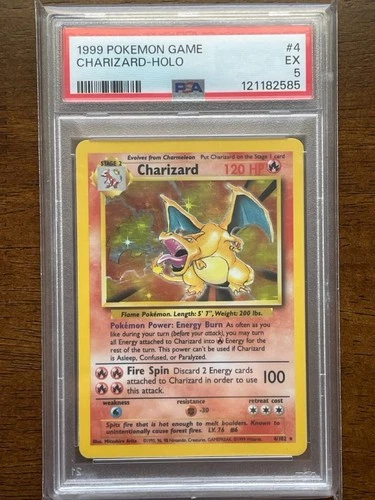 1999 Pokemon Game Charizard Base Set Holo - PSA 5