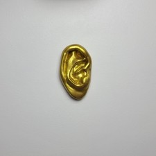 Gold Ear Sculpture Hanging Wall Art Decor Handmade Plaster