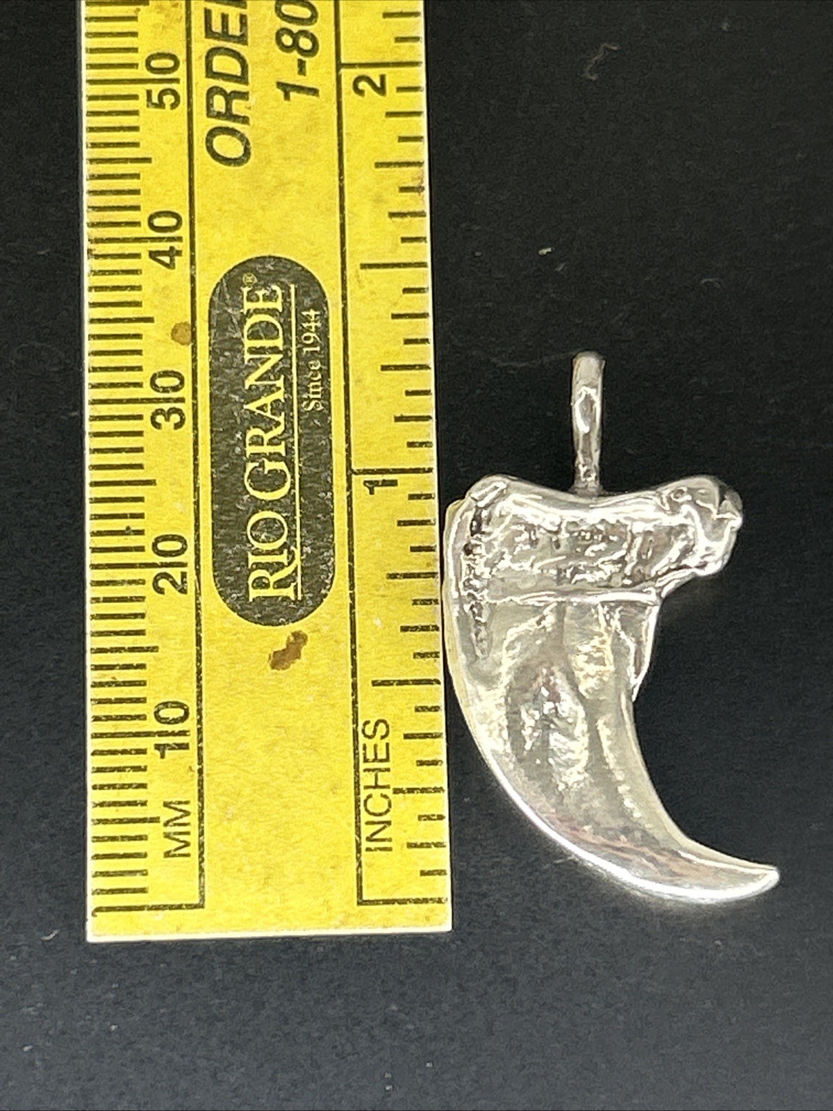 Solid Sterling Silver Cast Claw Pendant Vintage U… - image 5