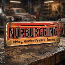 Nurburgring Circuit:  Large 40cm Vintage Style Tribute Sign