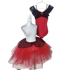 Balera Red and Black Spanish Rose Ballet Costume Size Adult Large