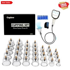 Cupping Kit for Massage Therapy - 32 Cups Professional Chinese Cupping Set wi...