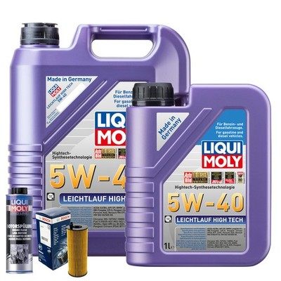 Motoröl 5W40 LIQUI MOLY High Tech 6L+BOSCH Ölfilter +Spülung