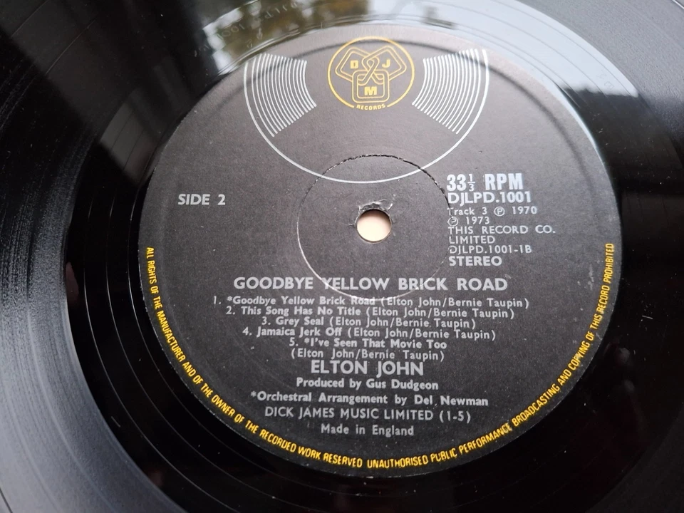 ELTON JOHN YELLOW BRICK ROAD  Original TRANS RED Vinyl 1973 ARCHIVED MINT- - Image 2 of 4