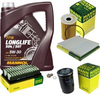 Mann Inspektionspaket 5L Mannol Longlife 504/507 5W-30 FüR KIA Rio III 1.1 Crdi