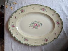 Vintage English Floral Oval Serving Platter 45cm Rose Design