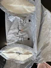 POTTERY BARN KIDS Gingham Easter Basket Liner-light Blue -Large- Monogram Ben