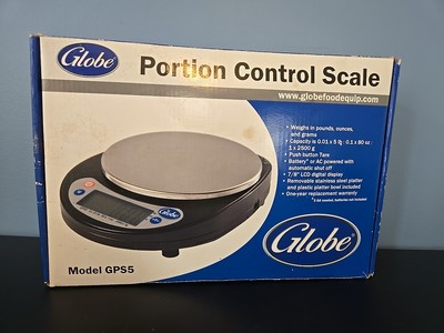 Globe GPS5 5lb Digital Portion Control Scale With Plastic Platter Bowl