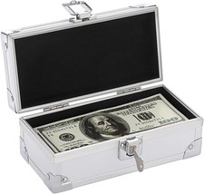 Hipiwe Lockable Cash Box Aluminium Alloy Money Box for Cash Money Storage Box Ca