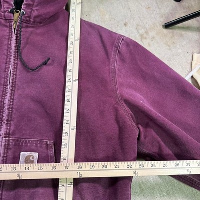 VTG 90s Carhartt insulated Jacket J130 USA Canvas Dusty Plum