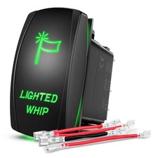Nilight 5 Pin Rocker Switch Green LED Light Bar Switch SPST On Off for Cars