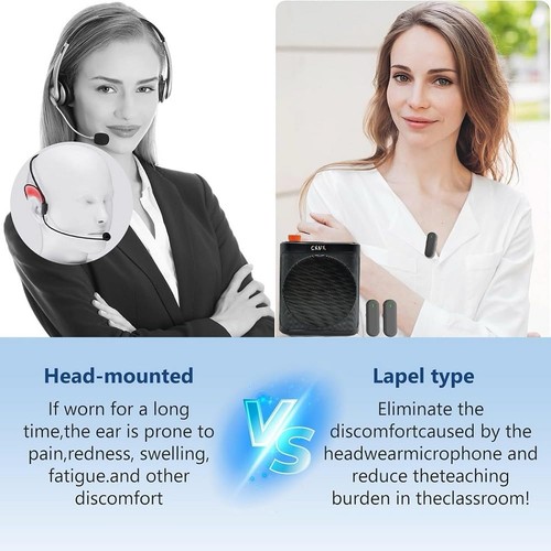Portable Wireless Voice Amplifier with Two Bluetooth Lavalier Microphone, Rec... - Picture 5 of 9