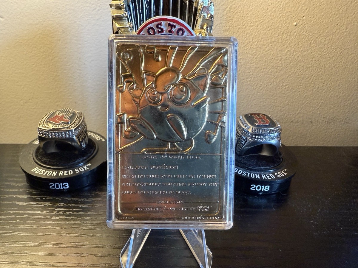 pokemon special edition 23 karat gold plated trading card jigglypuff Pokemon Jigglypuff Trading Card 23K Gold Plated 1999 Burger King w/ COA & Ball