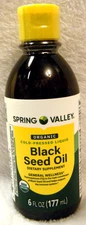 Spring Valley Organic Cold-Pressed Black Seed Oil,Dietary Supplement,6 fl oz