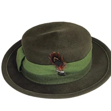 Habsburg traditional german austrian wool felt had green duck feather