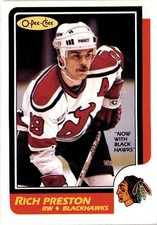 1986-87 O-Pee-Chee #61 Rich Preston Chicago Blackhawks