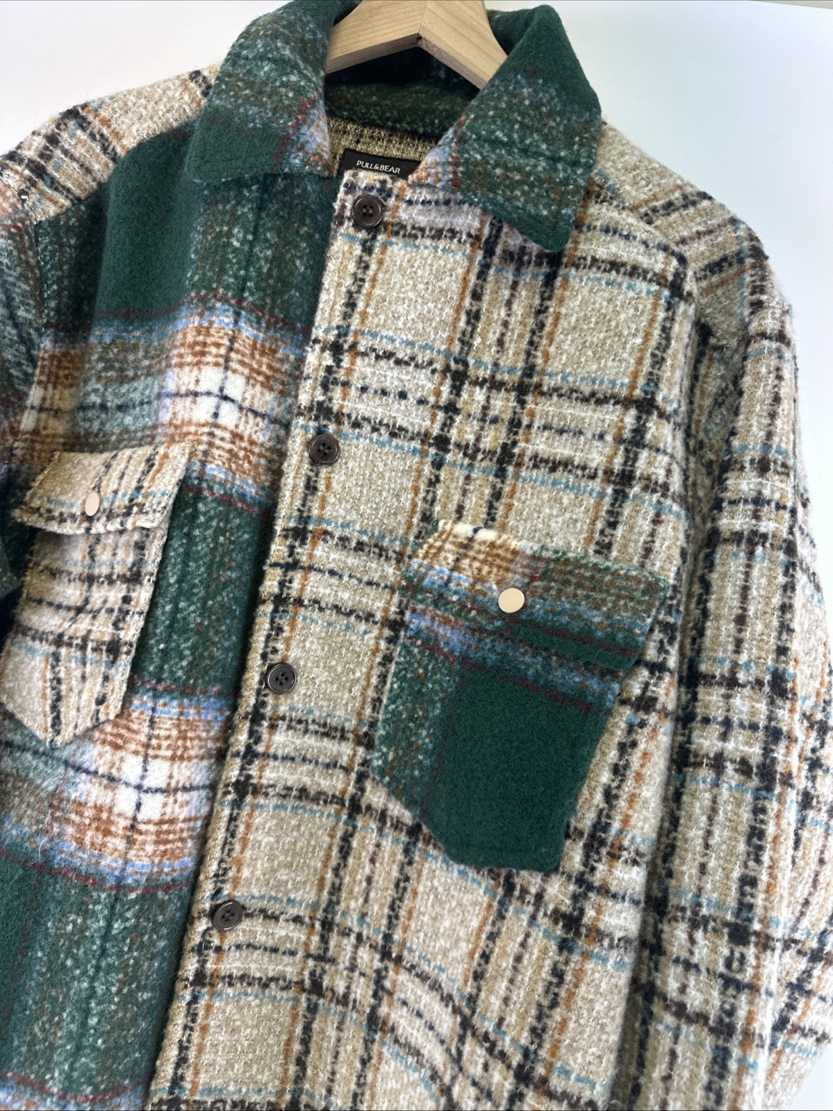 Pull And Bear Plaid Shacket Button Down Shirt Jac… - image 4