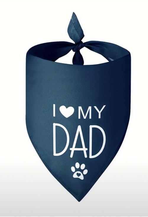 Bandana per Cani I Love My Dad Stampa Zampa Lavabile Accessori per Animali Domestici 24,8x17" 5