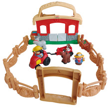 Vintage Fisher Price Little People Stall Bauernhof Pferd Figuren Spielzeug Konvolut