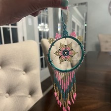 Dream Catcher for Car Rear View Mirror or Ornament Boho Seed Beads Small