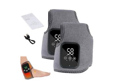 2Pcs Naxir Foot Revive Massager Portable Triple Method Ankle Wrap W/3 Vib/heat
