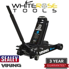 Sealey Viking 4 Tonne Tyre Bay Garage Trolley Jack Low Entry with Rocket Lift