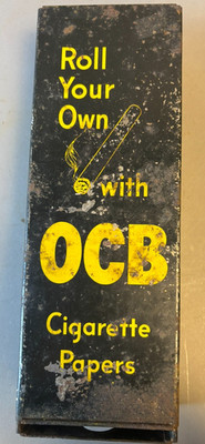 Vtg 60s OCB Cigarette Rolling Paper Dispenser Advertising Display Metal Tin