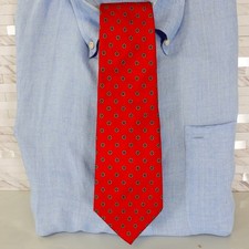 CHAPS RALPH LAUREN Neck Tie Mens Red Paisley Silk Woven Casual Suit Adult Bright