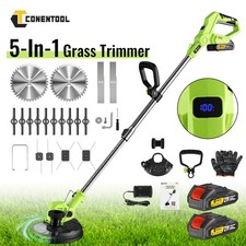 21V 5-in-1 Cordless Strimmer Weed Brush Cutter Telescopic Handle 1/2 batteries