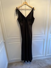 Women’s Black Satin Evening Dress, Size 12
