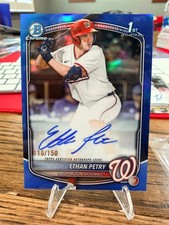 2025 Bowman Draft Ethan Petry 1st Bowman Autograph Blue Refractor 110/150