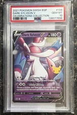 2021 POKEMON SWSH BLACK STAR PROMO CELEBRATIONS COLLECTION DARK SYLVEON V PSA 10