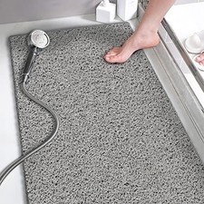 Shower Mats Non Slip Without Suction Cups, PVC Loofah Bathroom Mats, Loofah M...