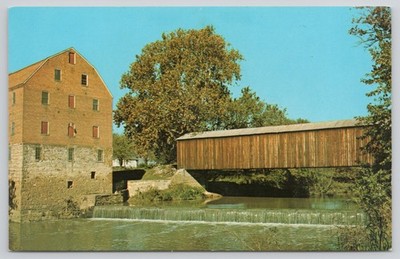Bollinger Mill Covered Bridge Whitewater Creek 1960s MO Missouri Postcard