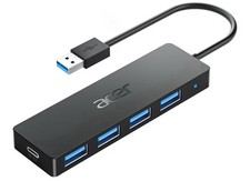 Acer 4-Port USB Hub Multiple USB 3.0 Hub USBA Splitter Laptop Type C Power Port